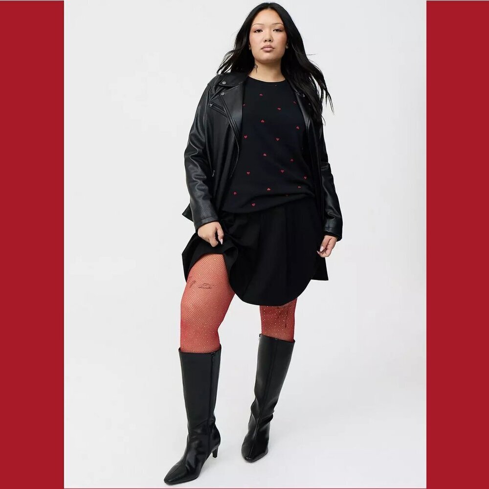 Torrid - Rhinestone Fishnet Tight in Red​​